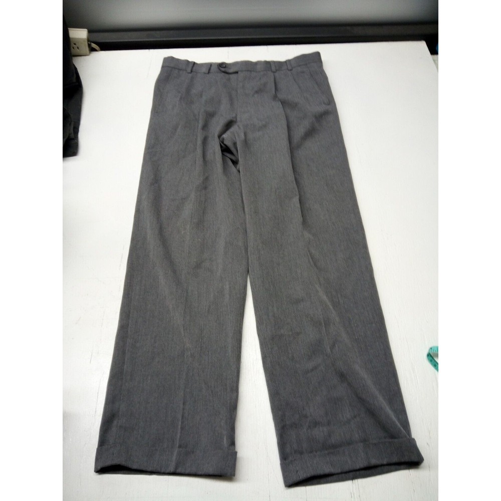 Cordovan & Grey Blue Model Men's Dress Pants Color Grey W34 x L28